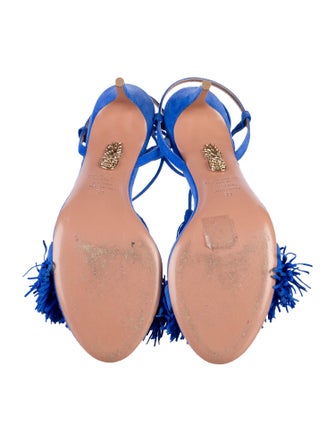 Aquazzura Suede Tassel Accents Sandals
