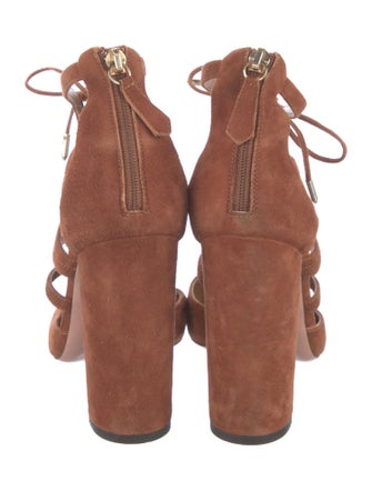 Aquazzura Suede T-Strap Pumps