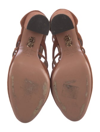Aquazzura Suede T-Strap Pumps