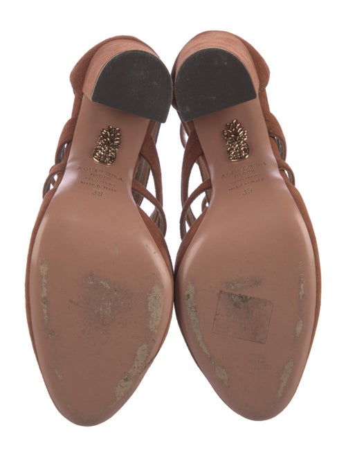 Aquazzura Suede T-Strap Pumps