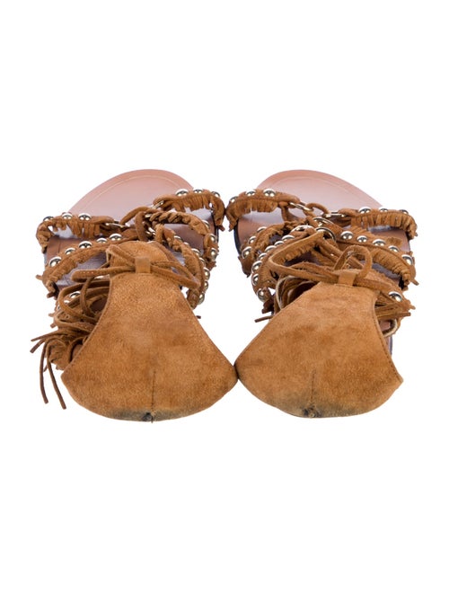 Aquazzura Suede Tassel Accents Gladiator Sandals