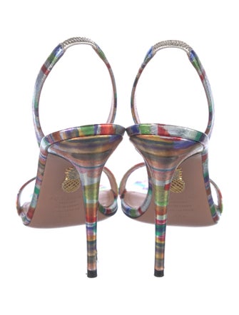Aquazzura Leather Printed Slingback Sandals