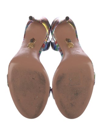Aquazzura Leather Printed Slingback Sandals