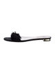 Aquazzura Suede Fringe Trim Accent Slides