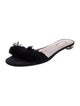 Aquazzura Suede Fringe Trim Accent Slides