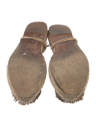 Aquazzura Leather Tassel Accents Espadrilles