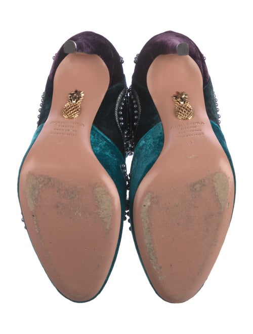 Aquazzura Velvet Colorblock Pattern Sock Boots