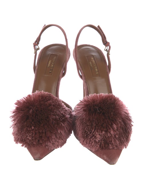 Aquazzura Velvet Cutout Accent Slingback Pumps