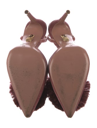 Aquazzura Velvet Cutout Accent Slingback Pumps