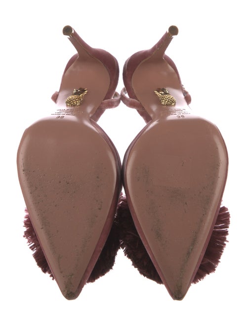 Aquazzura Velvet Cutout Accent Slingback Pumps