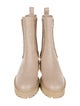 Aquazzura Leather Chain-Link Accents Chelsea Boots