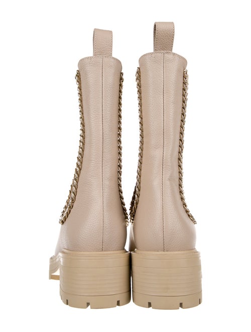Aquazzura Leather Chain-Link Accents Chelsea Boots