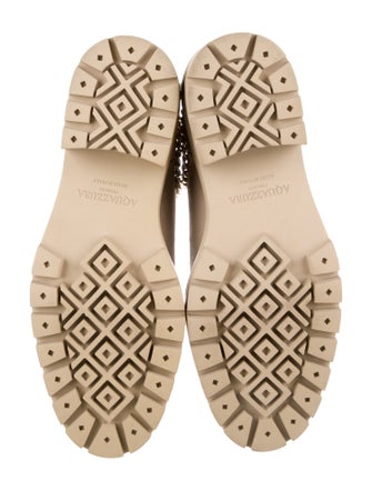 Aquazzura Leather Chain-Link Accents Chelsea Boots