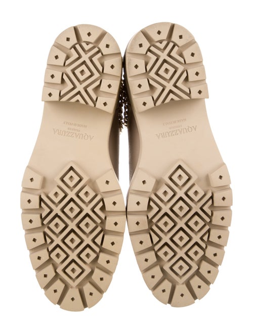 Aquazzura Leather Chain-Link Accents Chelsea Boots