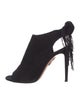 Aquazzura Suede Fringe Trim Accent Slingback Pumps