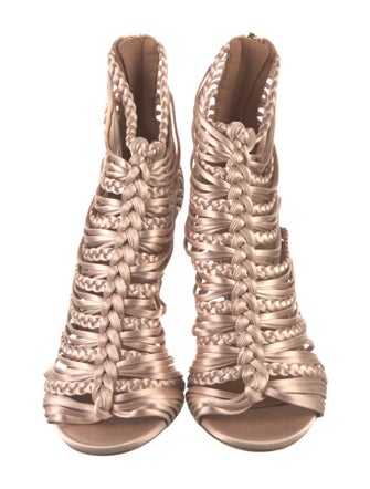 Aquazzura Satin Braided Accents Sandals