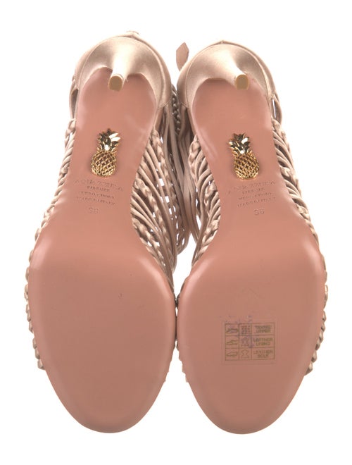Aquazzura Satin Braided Accents Sandals