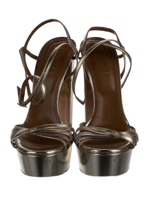 Aquazzura Leather Crystal Embellishments Sandals