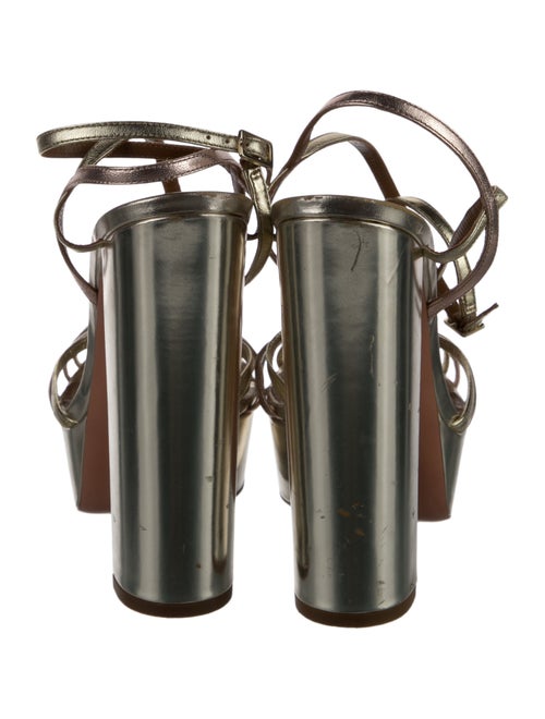 Aquazzura Leather Crystal Embellishments Sandals