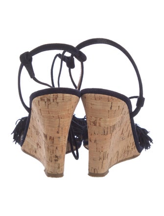 Aquazzura Suede Colorblock Pattern Sandals