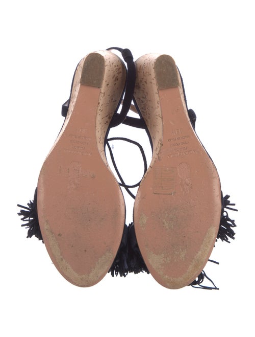 Aquazzura Suede Colorblock Pattern Sandals