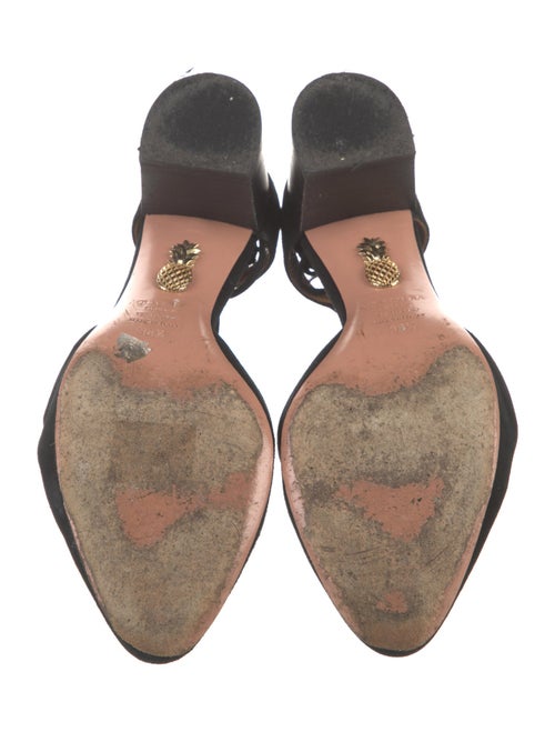 Aquazzura Suede Tassel Accents T-Strap Pumps