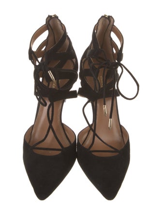 Aquazzura Suede D'Orsay Pumps
