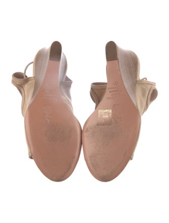 Aquazzura Suede Colorblock Pattern Espadrilles