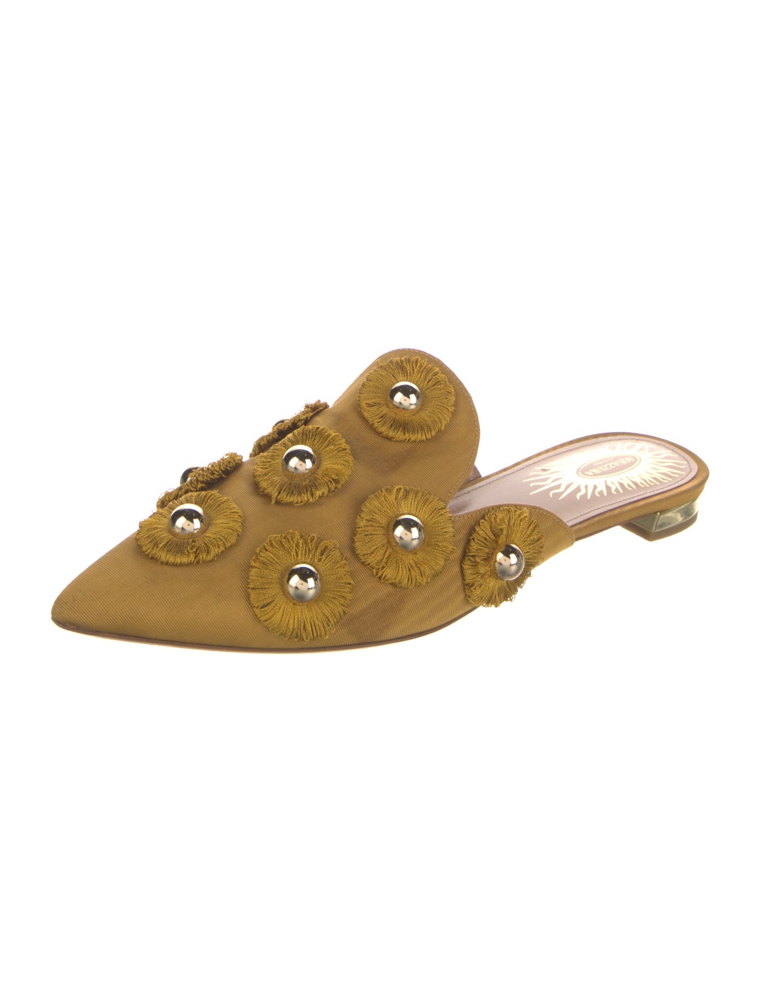 Aquazzura Studded Accents Slides