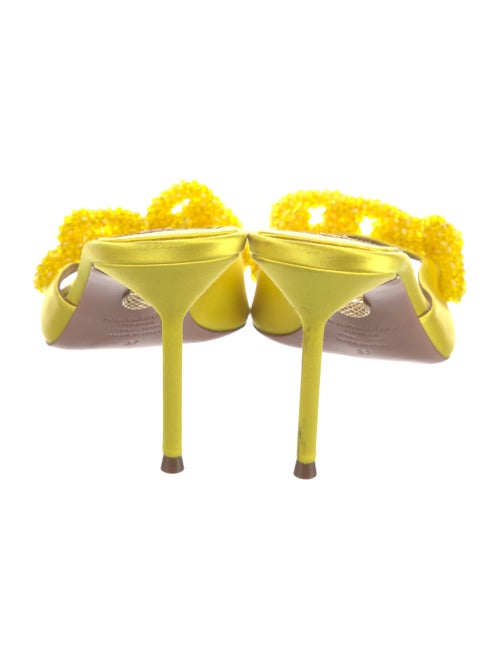 Aquazzura Satin Beaded Accents Slides