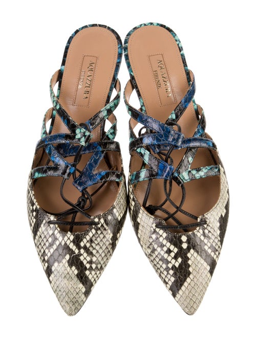 Aquazzura Snakeskin Animal Print Slingback Flats