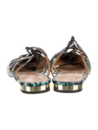 Aquazzura Snakeskin Animal Print Slingback Flats