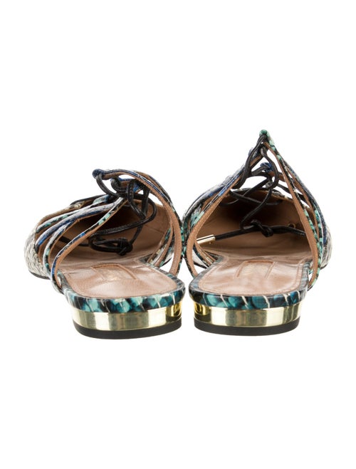 Aquazzura Snakeskin Animal Print Slingback Flats