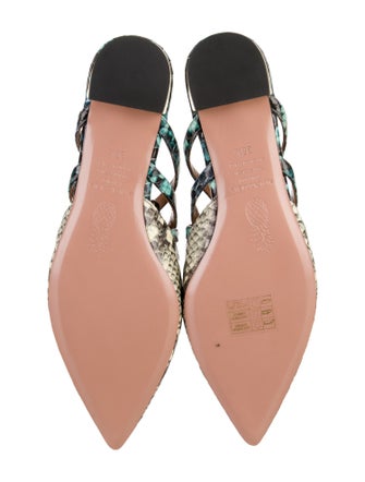 Aquazzura Snakeskin Animal Print Slingback Flats