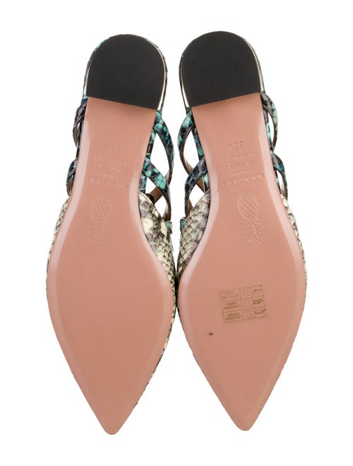 Aquazzura Snakeskin Animal Print Slingback Flats