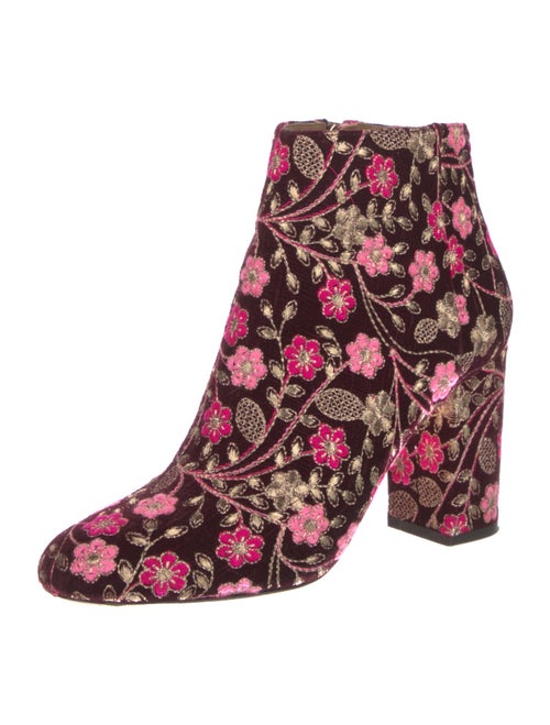 Aquazzura Velvet Floral Print Boots
