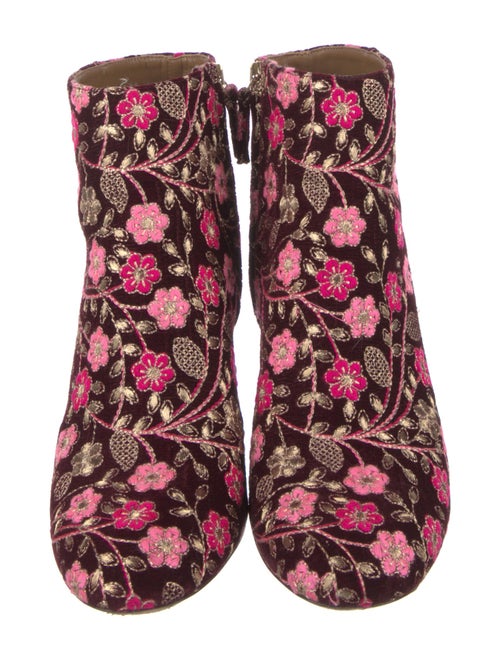 Aquazzura Velvet Floral Print Boots