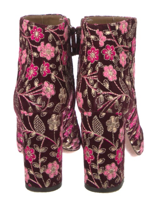 Aquazzura Velvet Floral Print Boots