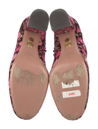 Aquazzura Velvet Floral Print Boots