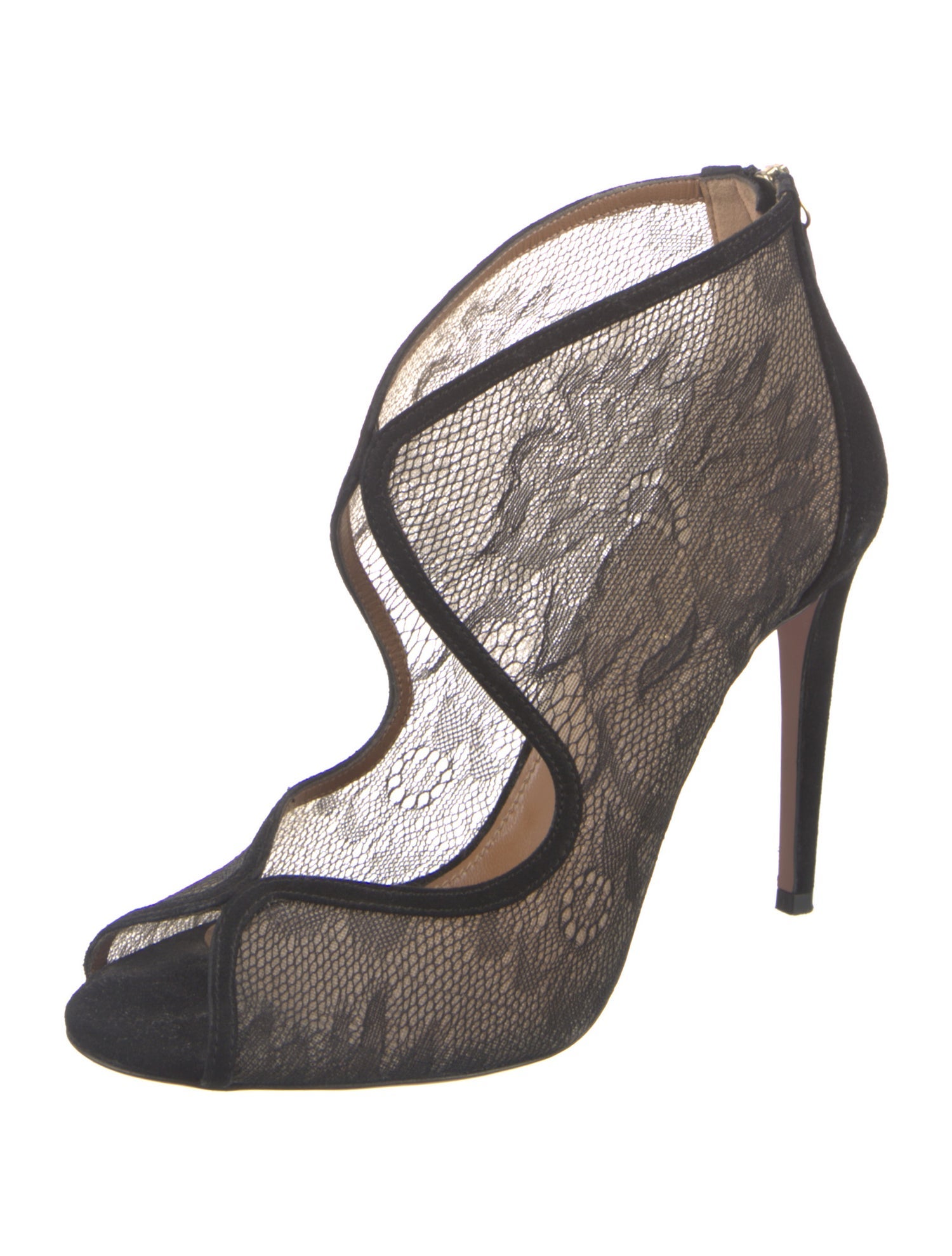 Aquazzura Suede Cutout Accent Pumps