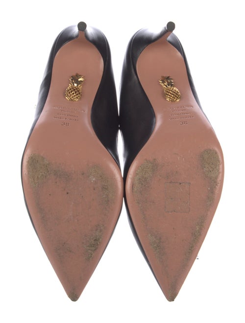 Aquazzura Faux Pearl Accents Leather Mules