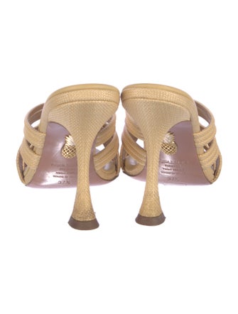 Aquazzura Raffia Slides