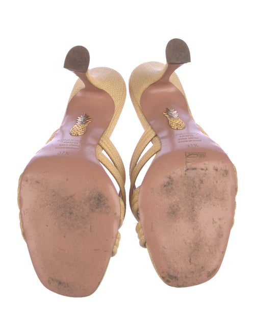 Aquazzura Raffia Slides