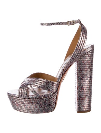 Aquazzura Embossed Leather Sandals