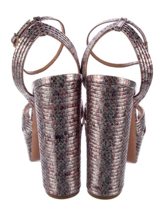 Aquazzura Embossed Leather Sandals