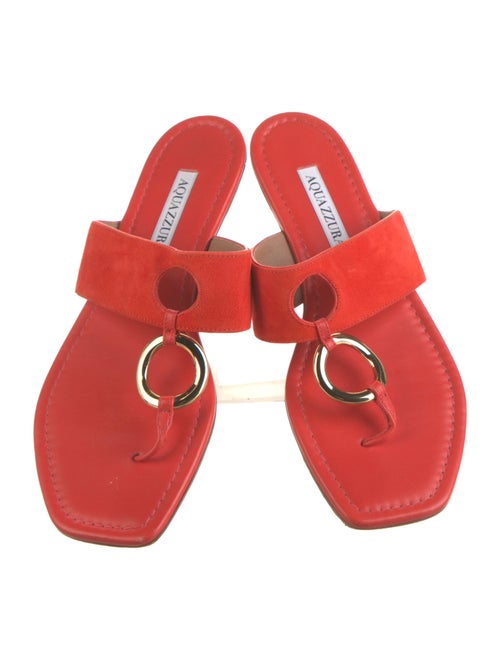 Aquazzura Suede Slides