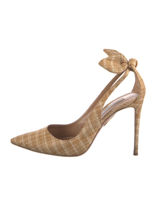 Aquazzura Straw Printed Pumps