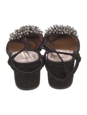 Aquazzura Suede Slingback Flats