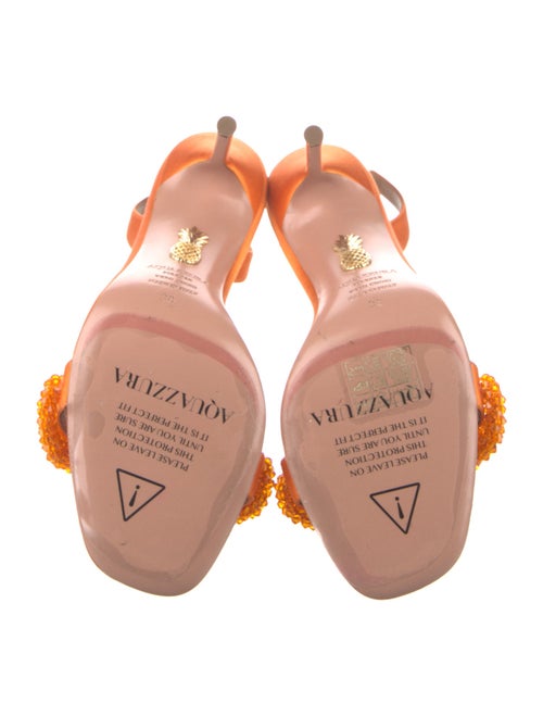 Aquazzura Satin Chain-Link Accents Slingback Sandals