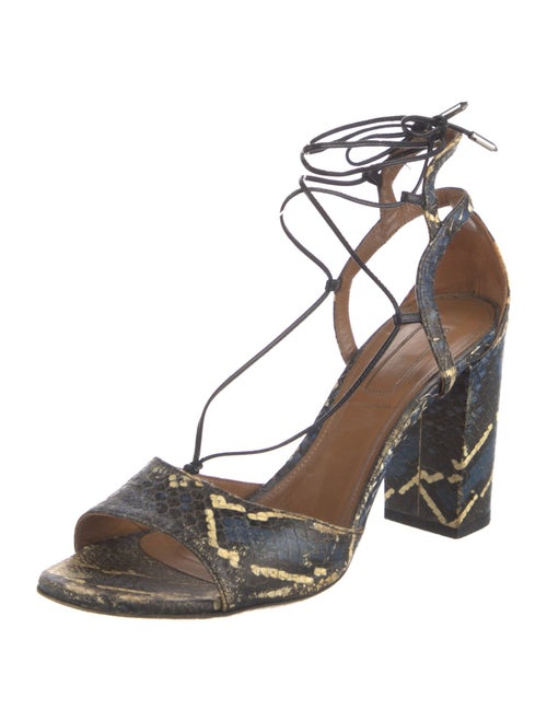 Aquazzura Embossed Leather Animal Print Sandals